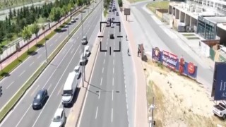 Kayseri polisinden dron destekli trafik denetimi