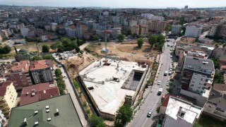 Kent meydanında otoparkın kaba inşaatı tamam