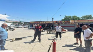 Kuşadası Nazilli Halk Pazarında yangın tatbikatı