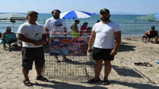 Kuşadasında caretta caretta yuvasına çitli koruma