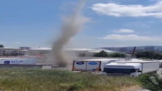 Maltepede tır garajında oluşan hortum şaşırttı