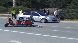 Motosikletle otomobil çarpıştı: 1 yaralı