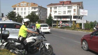 Nevşehirde trafik yoğunluğu havadan görüntülendi