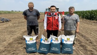 Osmaniyede 41,7 ton soya tohumu toprakla buluştu