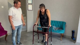 Protez bacağına kavuştu, sevinç gözyaşları döktü