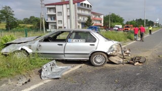 Samsunda iki otomobil çarpıştı: 2 yaralı