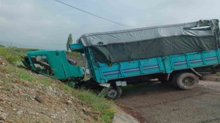 Şarampole giren kamyonette 2 kişi yaralandı