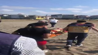 Serinlemek için suya girdi boğulma tehlikesi yaşadı
