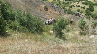 Siirtte kamyonet takla attı, sürücü kazayı yara almadan atlattı