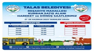 Talas Belediyesinden kurban satış alanına ücretsiz servis
