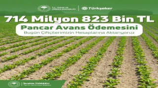 Tarım ve Orman Bakanı İbrahim Yumaklı: 714 milyon 823 bin liralık pancar avans ödemesini bugün üreticilerimizin hesaplarına aktarıyoruz.