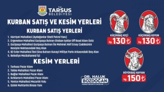 Tarsusta kurbanlık fiyatları ile satış ve kesim yerleri belirlendi