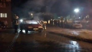 Tavşanlıda araç yangını