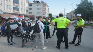 Tokatta trafik ekiplerinden motosiklet uygulaması