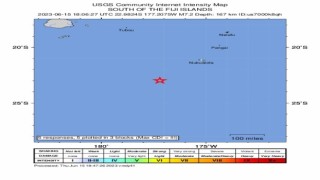 Tonga açıklarında 7.2 büyüklüğünde deprem