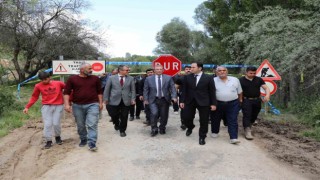 Vali Vekili Çalışır, sağanaktan zarar gören bölgeleri inceledi