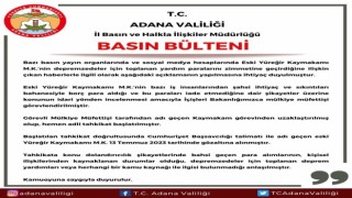 Adana Valiliğinden gözaltına alınan kaymakam ile ilgili açıklama