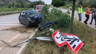 Amasyada otomobil takla atarak karşı şeride geçti: 1 yaralı