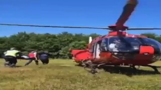 Ambulans helikopter 90 yaşındaki vatandaş için havalandı