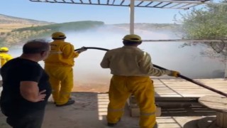 Anız yangını bahçeye sıçradı