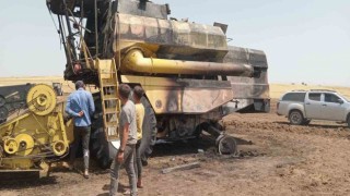 Ankarada biçerdöverde çıkan yangın tarlaya sıçradı, 20 dönüm arazi zarar gördü