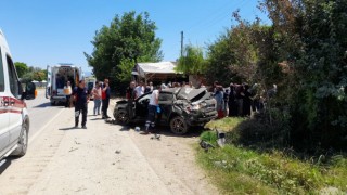 Araç takla attı, 3 kişi yaralandı
