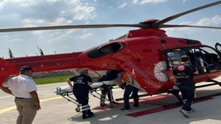 Aydında boğulma tehlikesi geçiren genç, helikopterle Manisaya sevk edildi