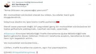 Bakan Yerlikayadan o polise tebrik
