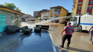 Bartın da Selin izleri TOMA ile temizlendi