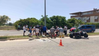 Belçikalı turistleri taşıyan ATV kontrolden çıkıp direğe çarpı:2 yaralı