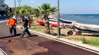 Çiftlikköy sahilinde bozulan kesimler yenilendi