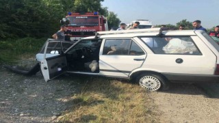 Direksiyon hakimiyetini kaybedince tabelaya çarptı: 2 yaralı