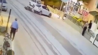 Emetteki motosiklet kazası kameralara yansıdı