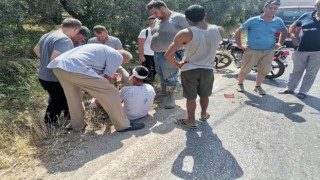 Erdekte trafik kazasında motosiklet sürücüsü yaralandı
