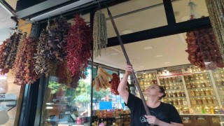 Eskişehirde hava sıcakları sebze kurutma sezonunu başlattı