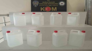 Fethiyede polis ekipleri 140 litre etil alkol ele geçirildi