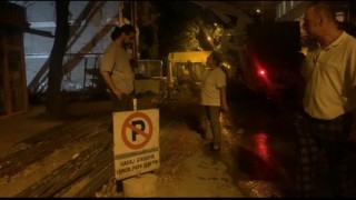 Gece geç saatlere kadar devam eden inşaat mahalleliyi canından bezdirdi