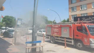 Gönende sıcaklardan dolayı telekom panosunda yangın çıktı