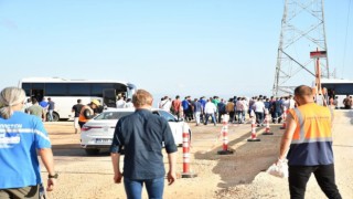 Gübretaş işçileri eylem yaptı