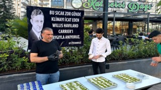 Hissedilen sıcaklık 50 derece olunca, klimayı bulan Carrier anısına tatlı dağıttılar