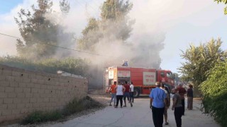 Kadirli Orman İşletmesine ait tomruk deposunda yangın