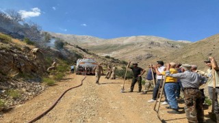 Kemaliyede çıkan ot yangını büyümeden söndürüldü