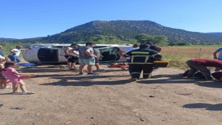 Konyada mıcıra kapılan otomobil devrildi: 1 ölü, 2 yaralı