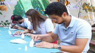 Öğrenciler mozaik ve toka baskı workshopunda becerilerini sergiledi