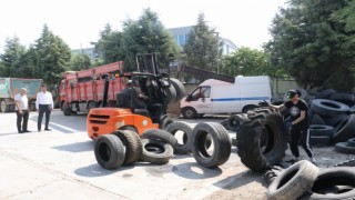 Ömrünü tamamlayan tonlarca lastik ekonomiye kazandırıldı