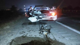 Pikabın çarptığı motosikletin sürücüsü hayatını kaybetti