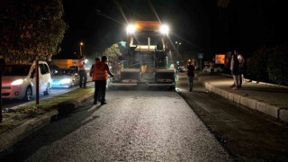 Samsun Büyükşehir Belediyesinden gece-gündüz asfalt mesaisi
