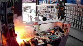 Şarjdaki cep telefonu bomba gibi patladı