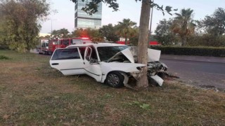 Satılık araçla ağaca çarpan sürücü hayatını kaybetti