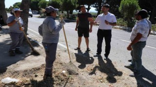 Söke Belediyesi ekipleri Güllübahçede temizlik çalışması başlattı